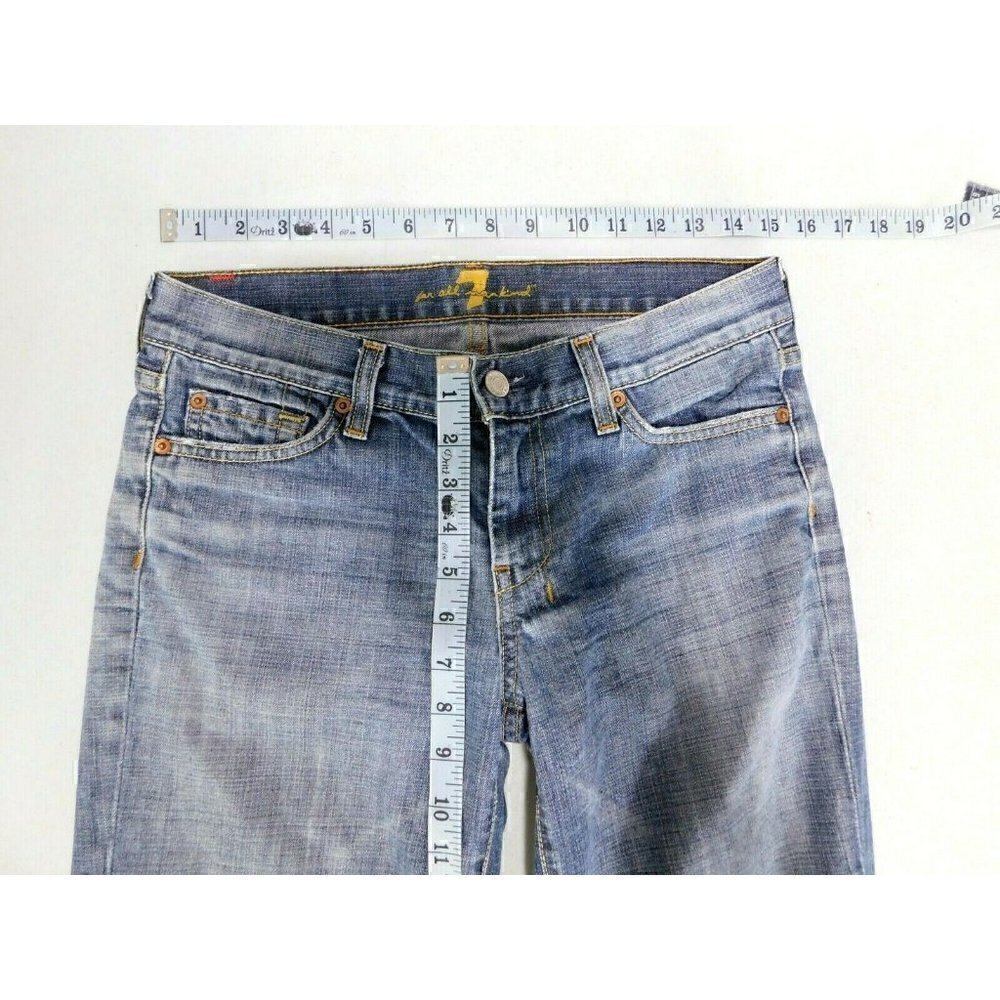 7 FOR ALL MANKIND woman's crop size 28 blue jeans, 26" inseam, 100% cotton - Picture 3 of 5